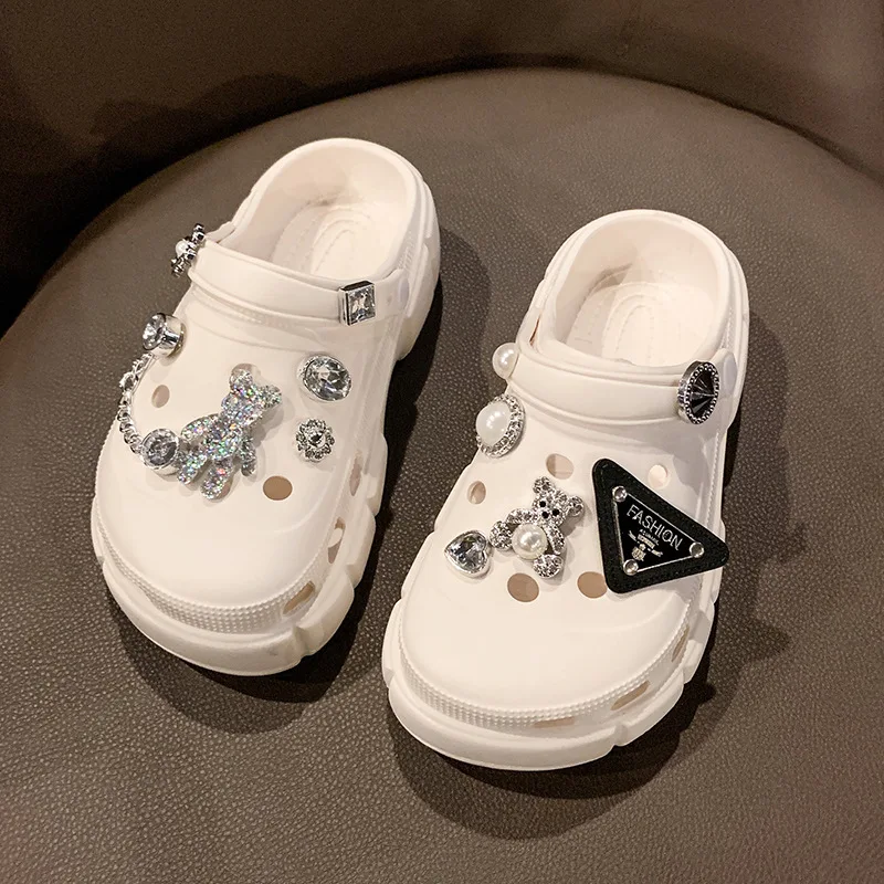 Clogs New Kids Sandals Girls Boy Baby White Black Summer Beach Slippers Children Outdoor Casual Sandals Water Shoes Big Size