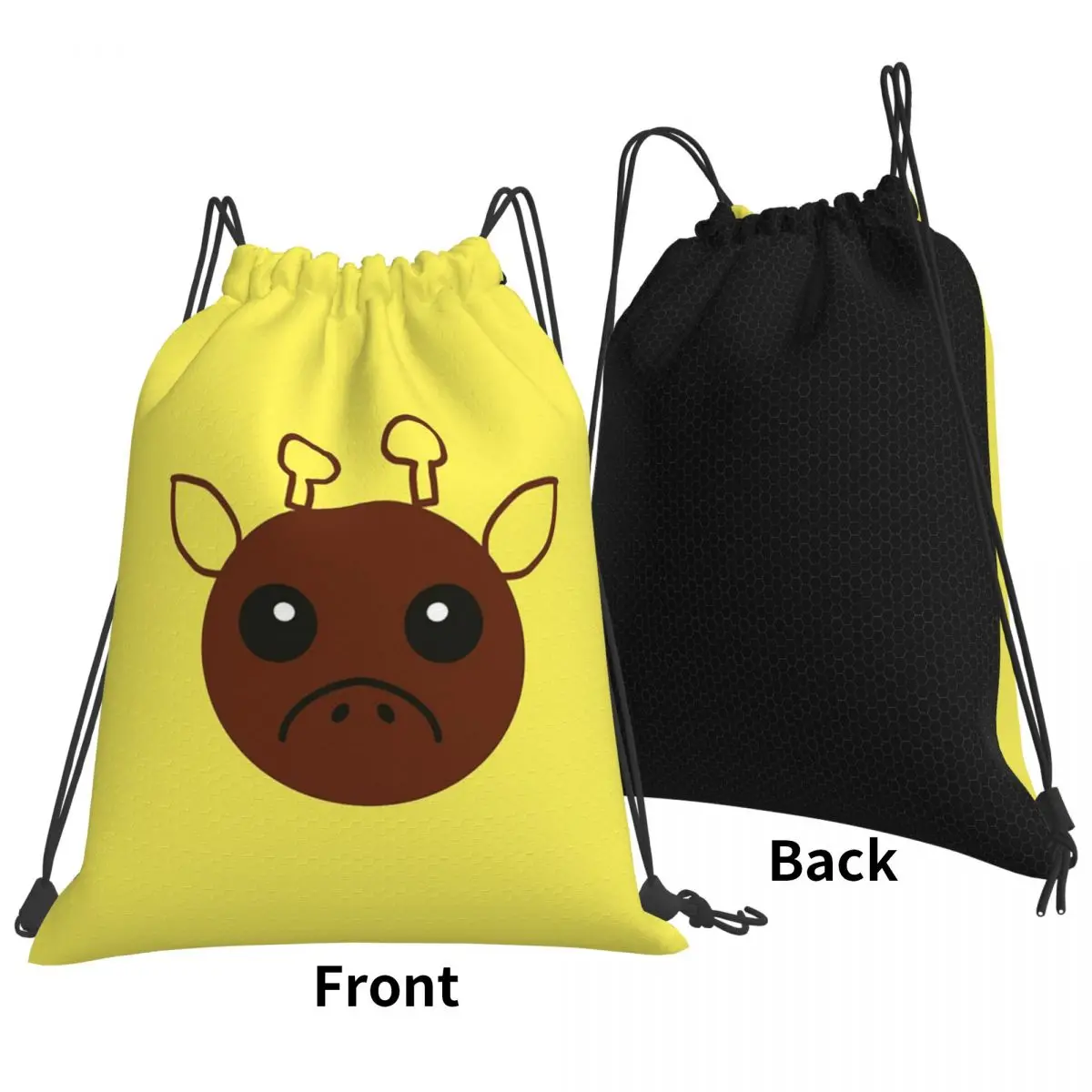 Simple Cute Giraffe Backpacks Multi-function Drawstring Bundle Pocket Sports Bag Book Bags for Man Woman Students