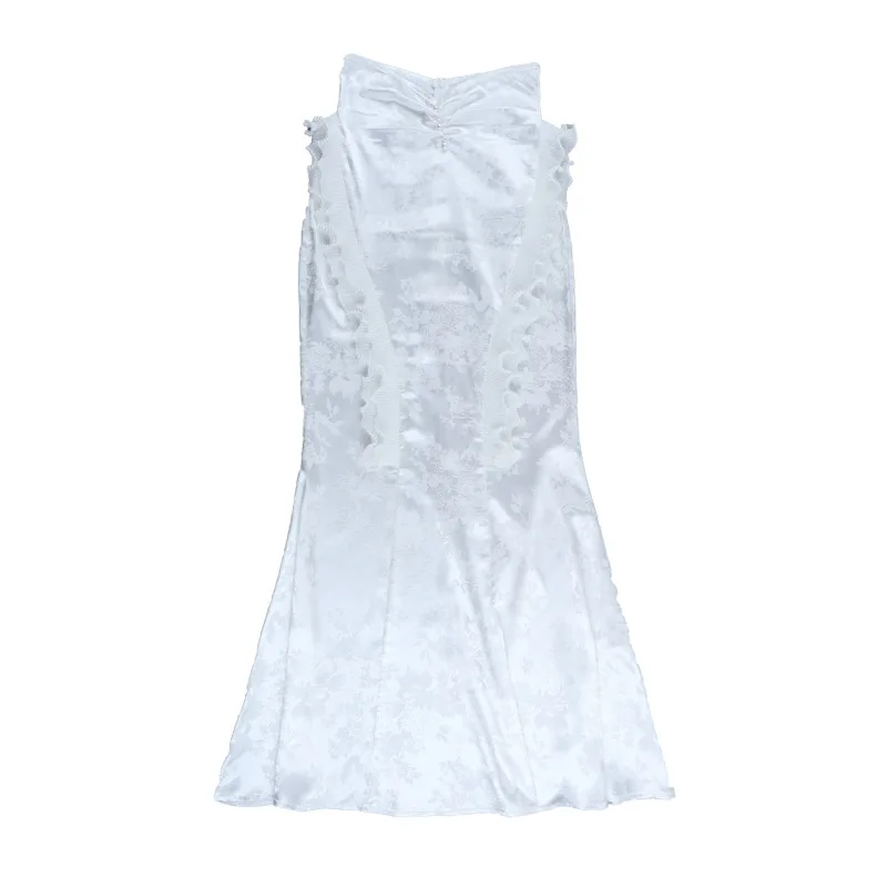 Moda francesa, nuevas faldas blancas de Lolita para mujer, falda larga de boda de retales Vinatge Y2k, Cosplay, cintura alta, trajes elegantes para mujer