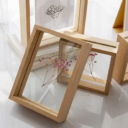 Transparent Solid Wood Display Frame Double-Sided Glass Specimen Frame Picture Frames Shadow Box Frame Photo Frames