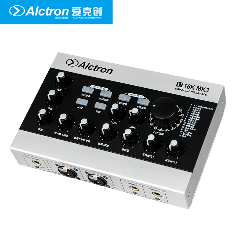 Alctron U16K MK3 USB Audio Recording Interface Microphone External USB Sound Card Amplifier W/RCA Cable for Cellphone PC Laptop 2