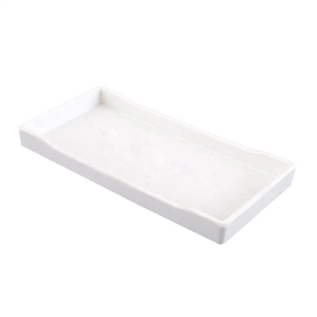 Elegant Melamine Plastic Hotel Dishes Raised Edge Glass Tray Set for Coffee Table and Bakery Service