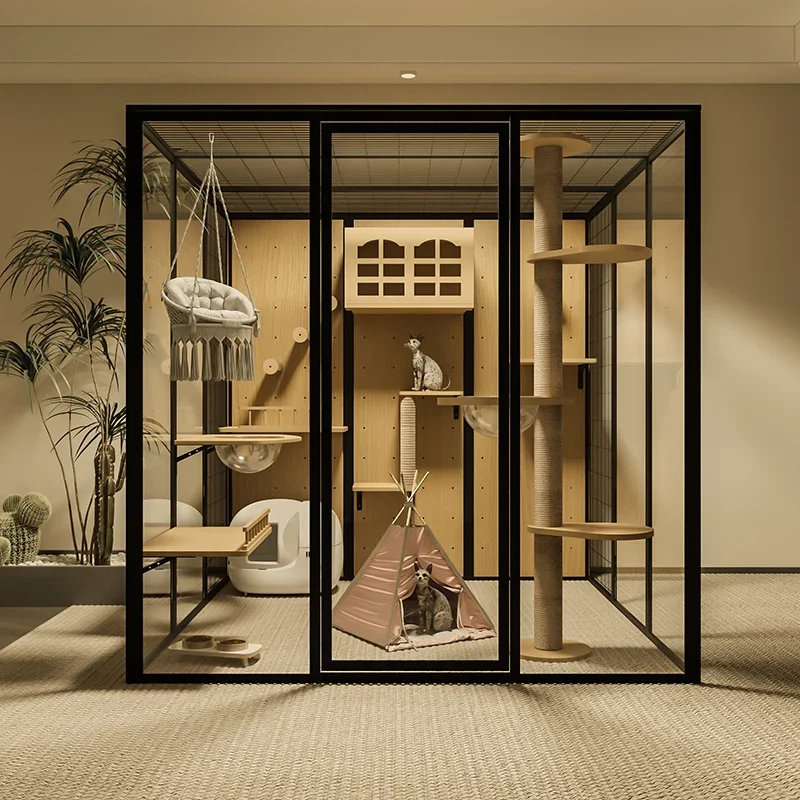 

Panoramic villa house household cage large indoor villa cabinet luxury glass room customization