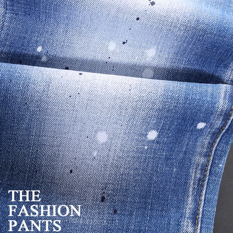 الشارع مصمم الأزياء الرجال الجينز الرجعية الضوء الأزرق تمتد سليم صالح رسمت ممزق الجينز الرجال Y2K خمر الدنيم السراويل Hombre