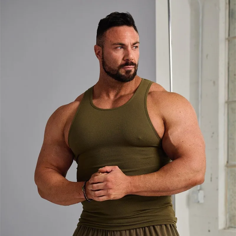 Men Running Sleeveless t-Shirt Casual Gym Tank Top Quick Dry Basketball Vest Fitness Bodybuilding Tops Man Clothes Streetwear