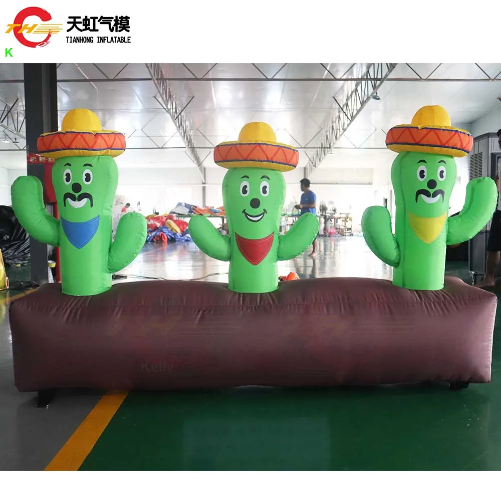 Portable Inflatable Cactus Ring Toss Game Fun Party Rental Hoopla Toss Inflatable Equipment for Kids and Adults Includes Blower