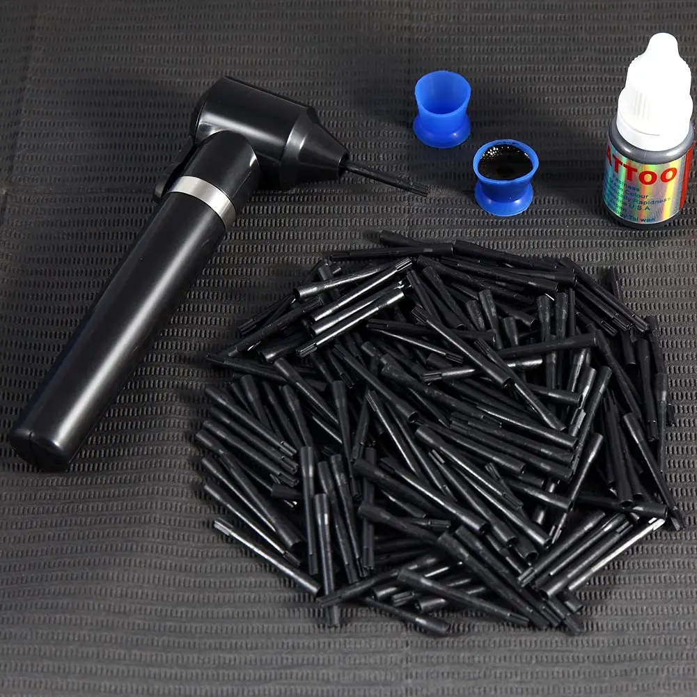 Tattoo Ink Mixer Tattoo Pigment Mixer Machine with 100Pcs Mixing Sticks Eyebrow Color Makeup Tattoo Ink Pigment Black