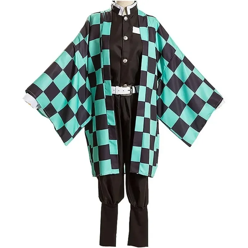 Kamado Tanjirou Costume Anime Cosplay Japanese Kimono Coat Black Top Pants Wig Full Set for Men Theme Party - Image 2