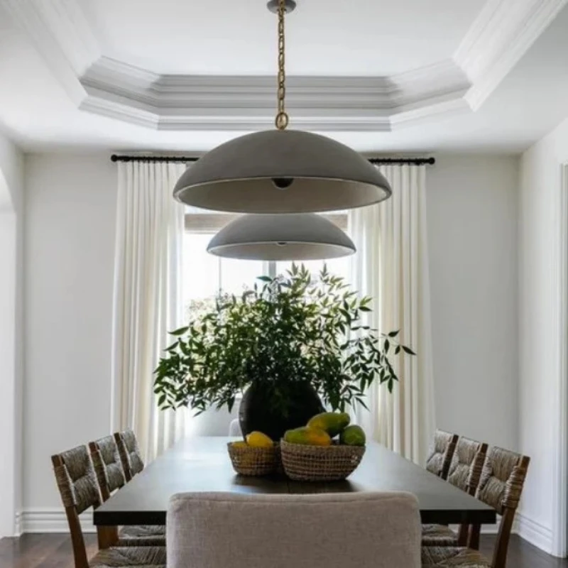 SANDYHA LED Pendant Light Italian Retro Circular Design for Living Room Kitchen Island Dining Table Unique Chandelier Lighting