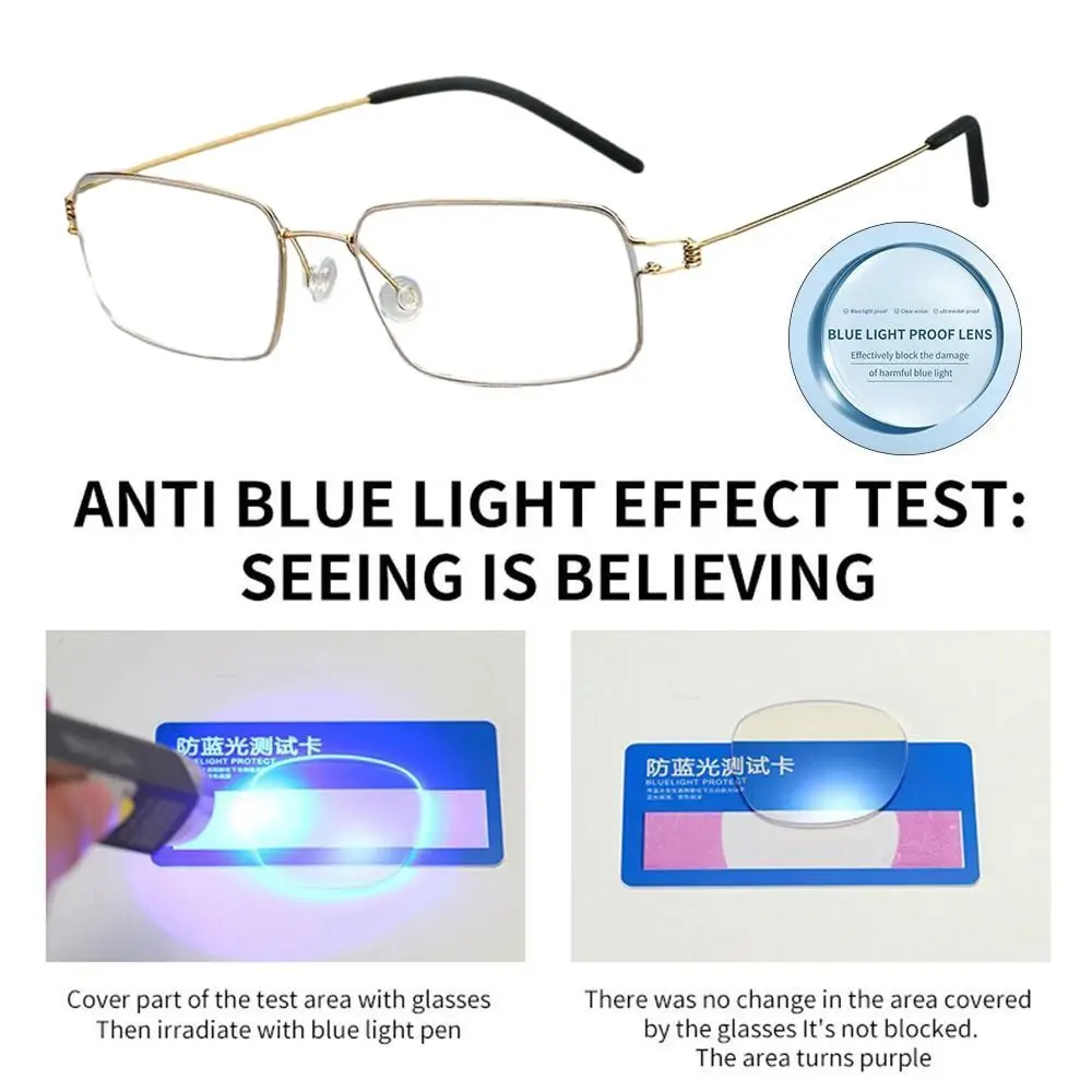 Blue Ray Blocking Anti-Blue Lightแว่นตาอ่านหนังสือโลหะเบาธุรกิจแว่นตาป้องกันดวงตาแว่นสายตาแว่นตา