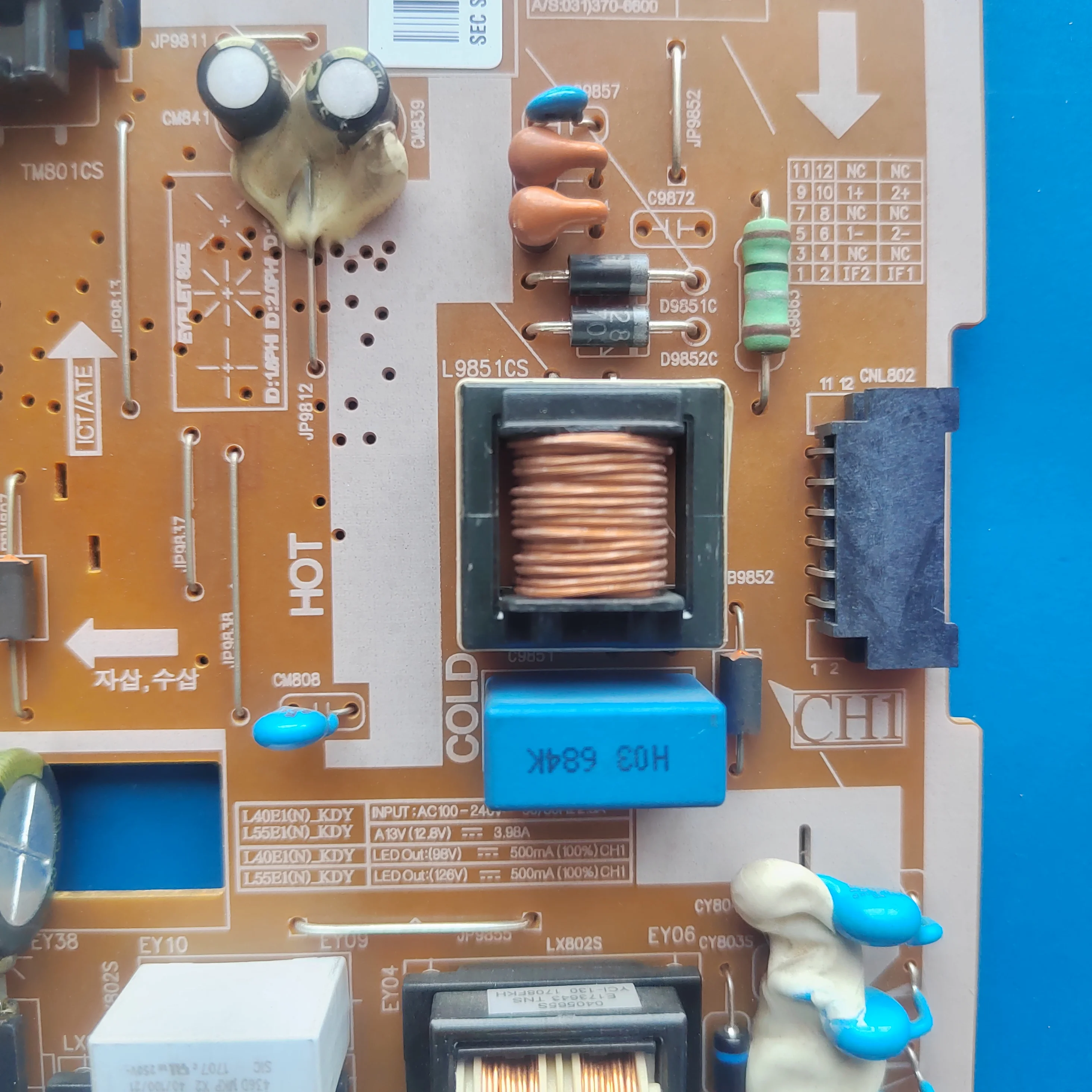 Scheda di alimentazione originale BN44-00872A L55E1-KDY per Samsung TV muslimun49k6500 muslimexaymuslimate