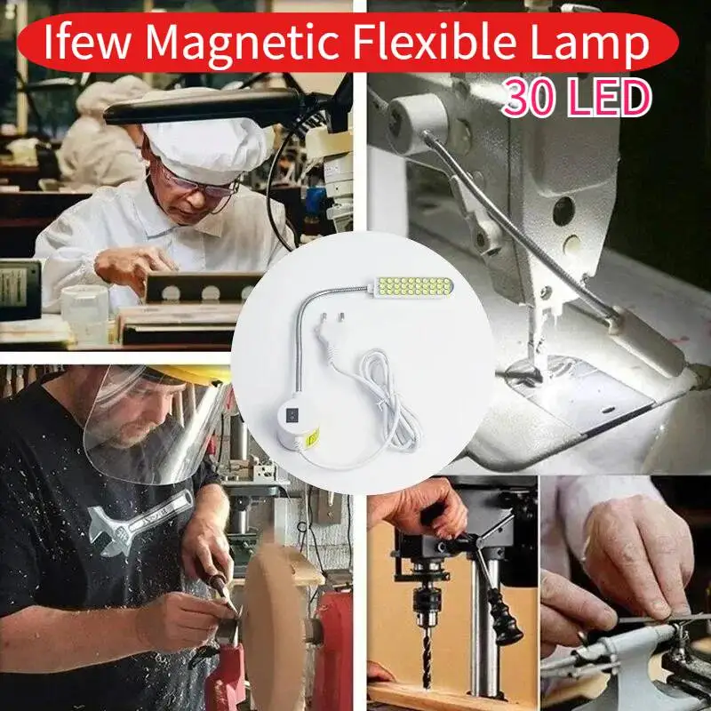 

30 LED Magnetic LED Light Portable Work Light Flexible Gooseneck Lamp Kit with Magnetic Base for Workbench Lathe Sewing Machine