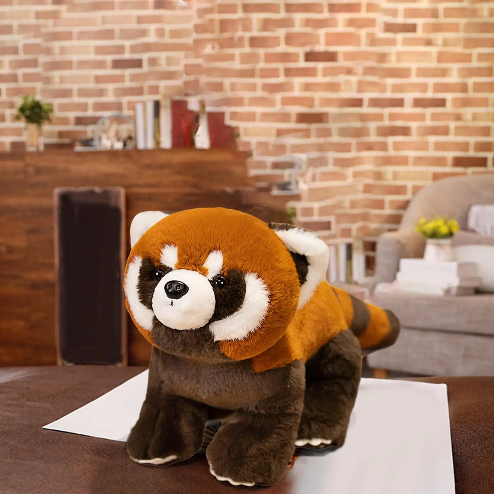 Red Panda Doll Lightweight Hugging Comfortable Novelty Raccoon Toy for Bed Bar Apartment Birthday Cafe