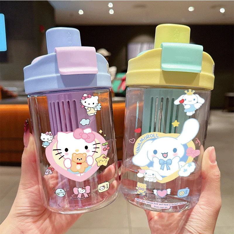 

Sanrio Hello Kitty Kuromi Cinnamoroll мультяшная милая соломенная чашка для воды Kawaii небьющаяся детская пластиковая спортивная чашка для воды в подарок