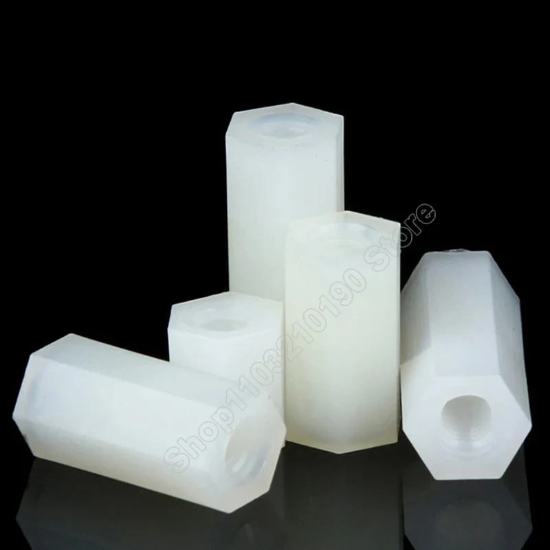 

10-300Pc White Nylon Hex Female to Female Standoff Nylon Plastic Mount Hexagon Thread PCB Motherboard Spacer Pillar M2 M2.5 M3M4