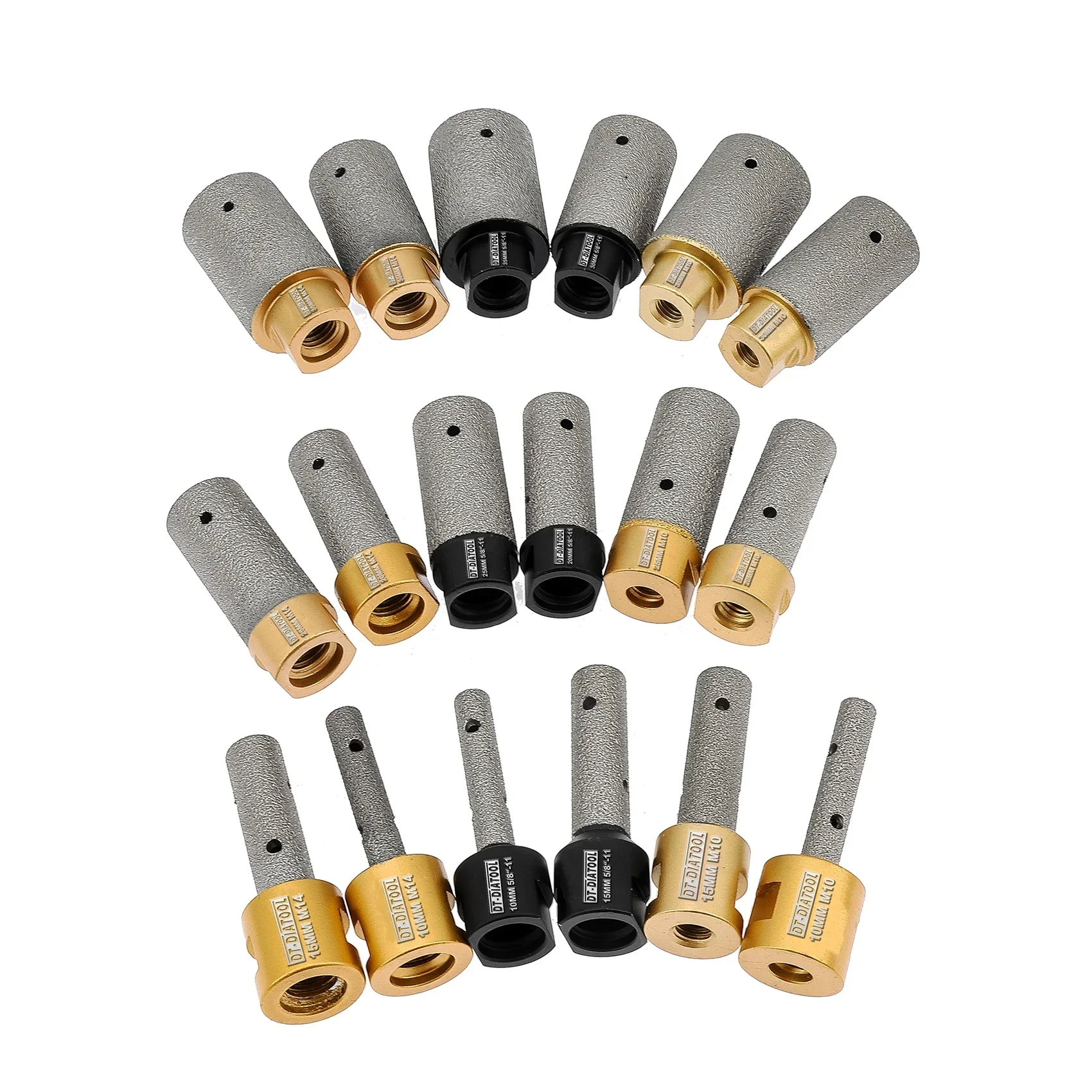 DT-DIATOOL Punta diamantata per sega a tazza Punta diamantata per molatura per piastrelle Porcellana Marmo Corona Foro per fresatura Punta per dito