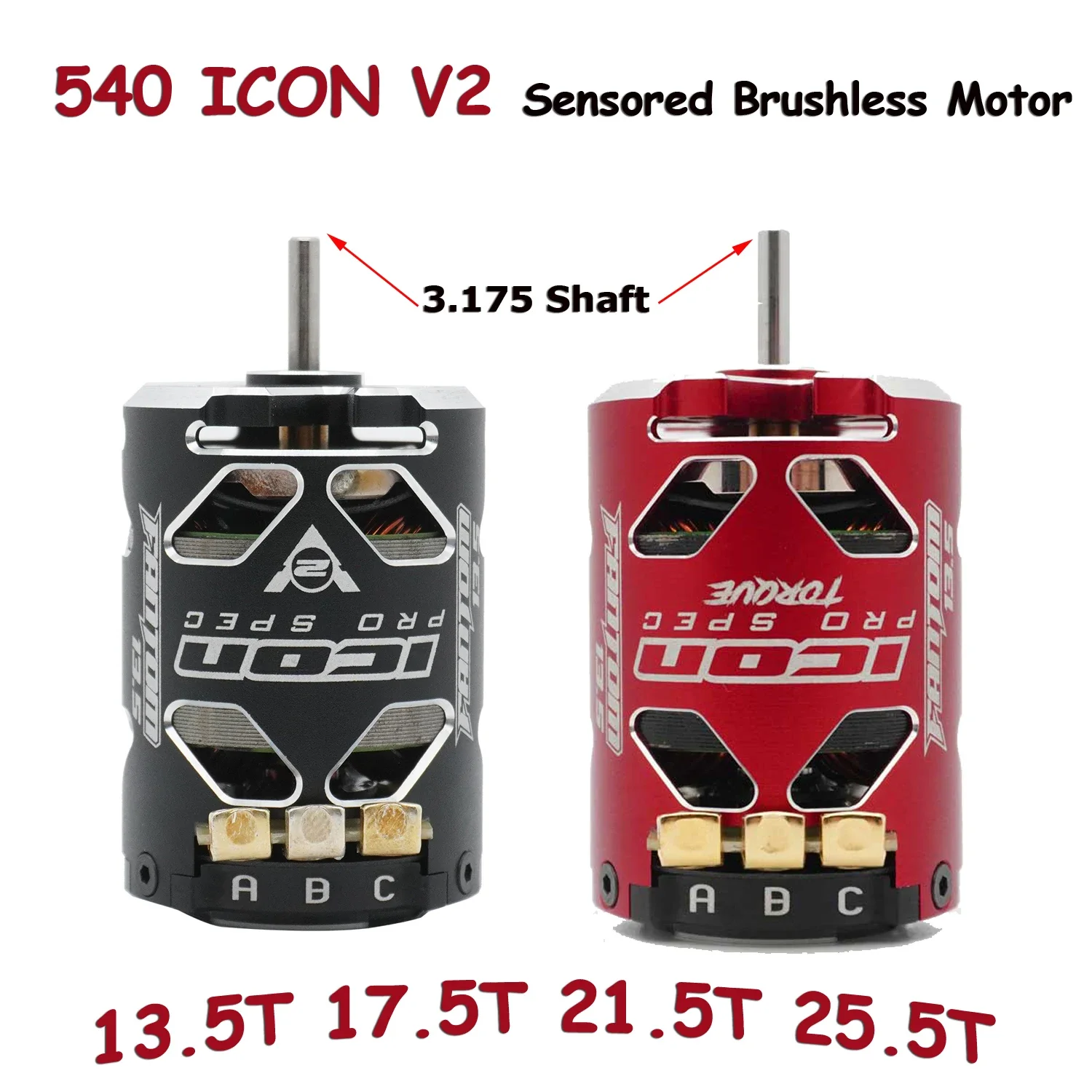 UniFlyFANTOM 540 ICON V2 10.5/13.5/17.5T 21.5T 25.5T Sensored Brushless Motor SPEC 3.17mm Shaft For 1/10 Off-Road On-Road Drift