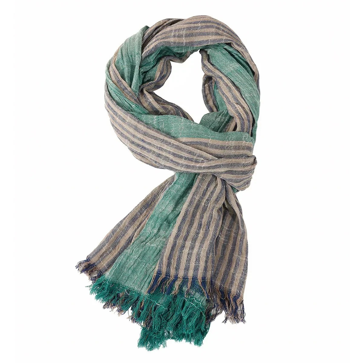 Designer Fashion Men Scarf Striped Cotton Linen Men Scarves Autumn Winter Warm Pashmina Male Brand Shawl Tassel Bufandas