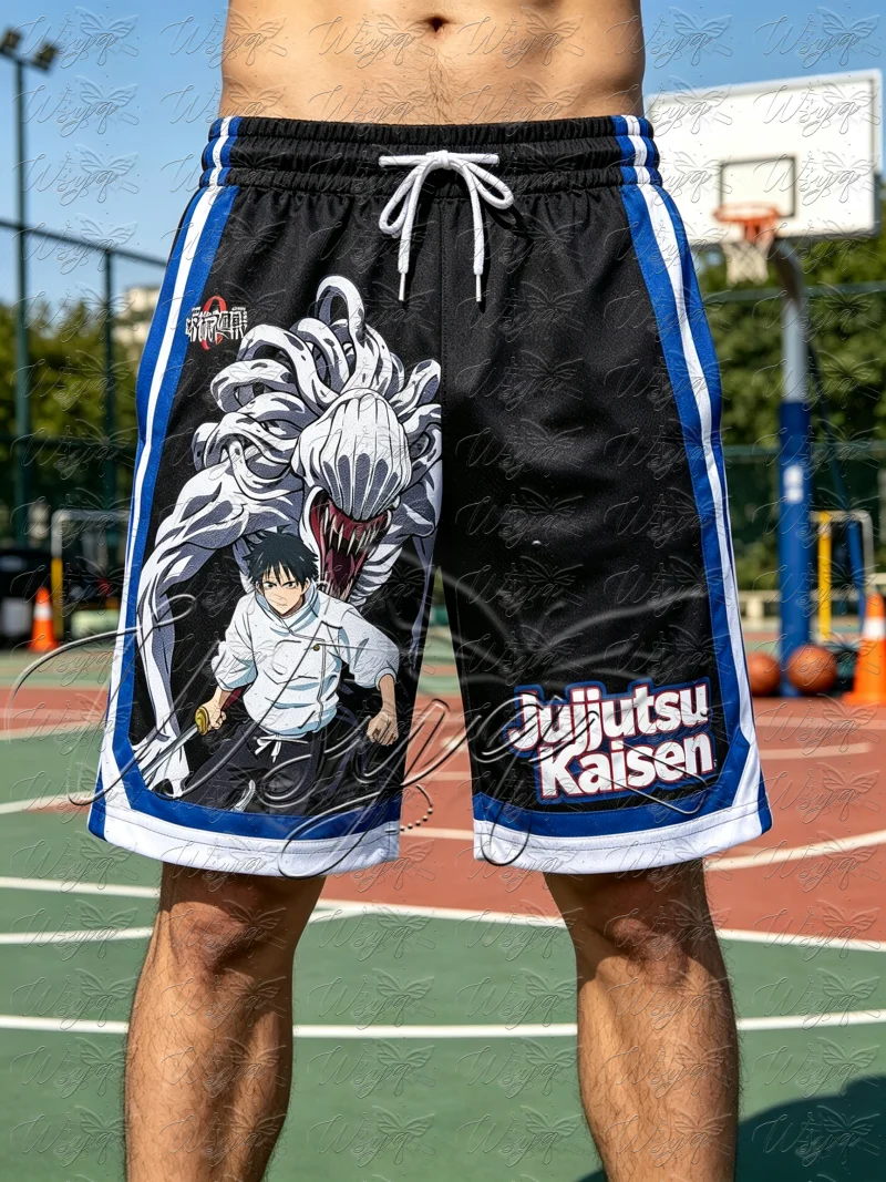Jujutsu Kaisen New Yuta Rika Print Basketball Shorts Summer Quick Dry Unisex Drawstring Breathable Casual Sports Gym Shorts Y2k