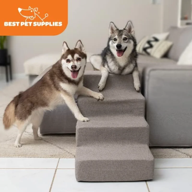 Stairs for Small Dogs & Cats, Foam Pet Steps Portable Ramp for Couch Sofa and High Bed Non-Slip Balanced Indoor Step Support