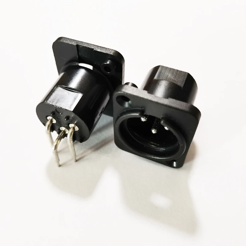 

NCHTEK XLR 3-Pin Panel Mount Male Plug with Angle Pins, Microphone XLR Male Chassis 3Pin Connector ,100Qty, Free shipping