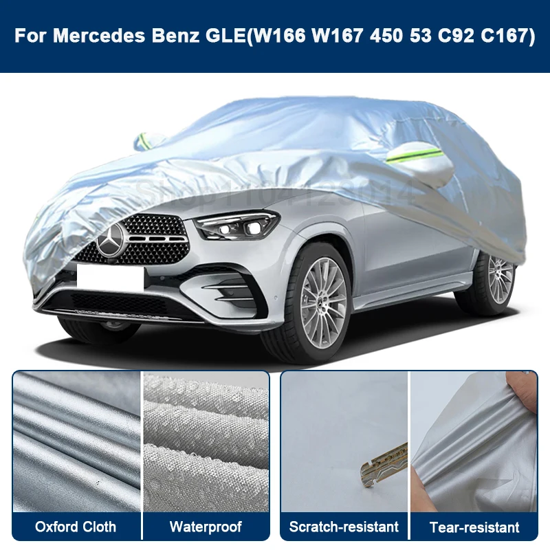 

Всепогодный чехол для автомобиля Mercedes-Benz GLE W166 W167 450 53 C92 с отражающими полосами, водонепроницаемый, снегозащитный, пылезащитный, с защитой от УФ-излучения