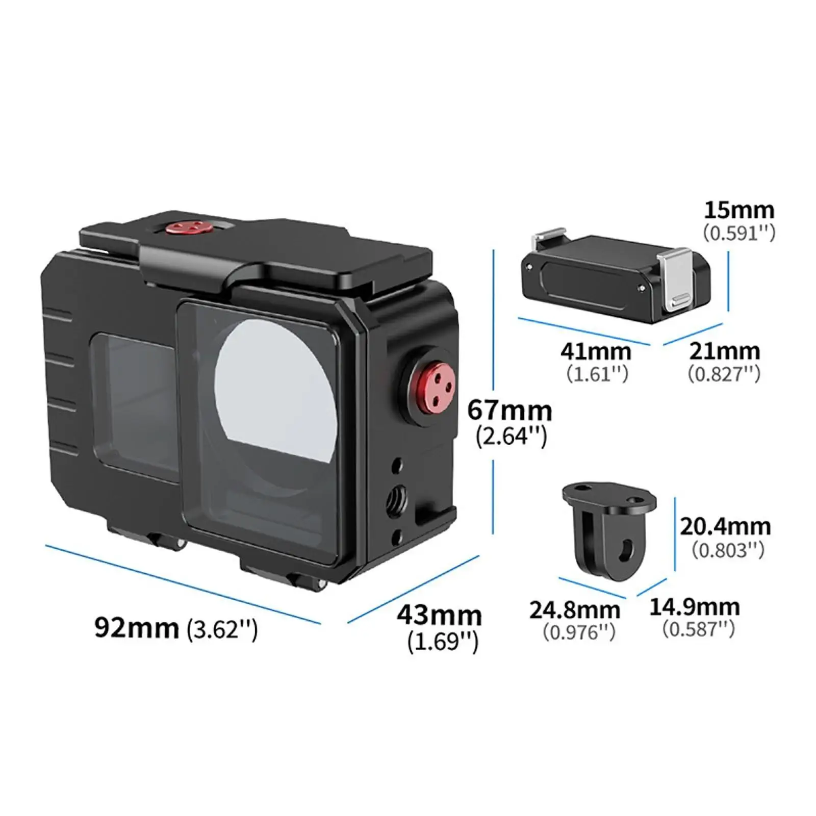 Picture 7: Action Camera Dive Protective Case Replace Easy to Use Accessories Underwater Housing 80 M Waterproof Design for Action5 Pro/4/3