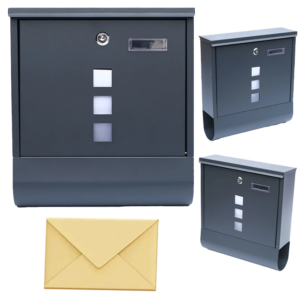 

Outdoor Home Mailbox with Key Lock Large Capacity Heavy Duty Metal Wall Mounted Mailbox for Secure Postal Storage