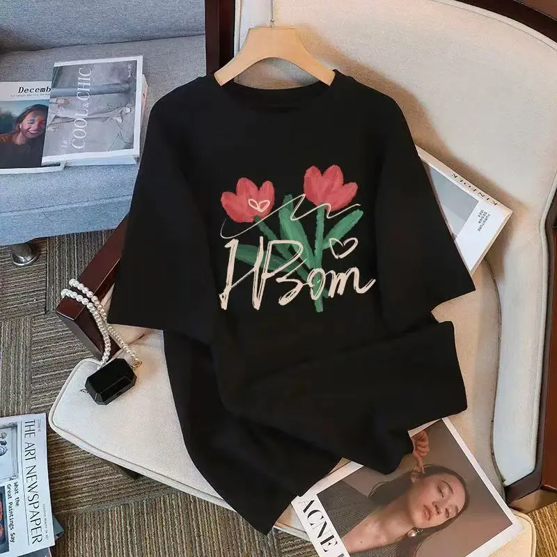 

Plus - Size Fresh Tulip & “HBom” Graphic Tee, Short - Sleeve