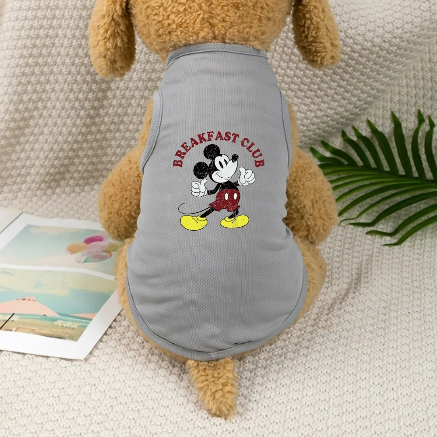 1 Stück BREAKFAST CLUB bedruckte Haustierweste, atmungsaktives und weiches, ganzjähriges ärmelloses Haustier-T-Shirt