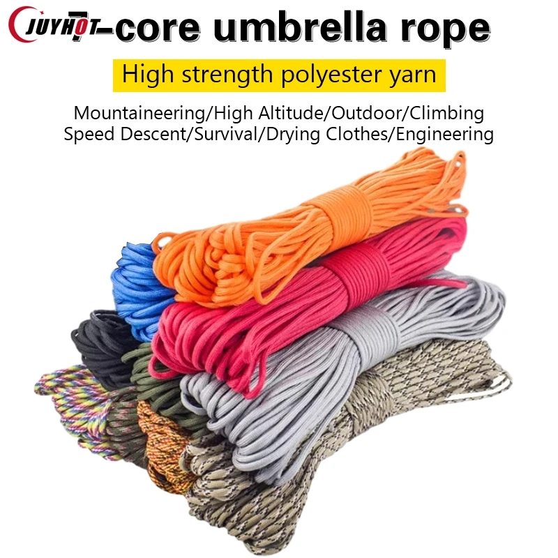 Outdoor Seven Core Umbrella Rope Mountaineering Survival Rope Handwoven Bracelet 4Mm Thread Multi Color Optional 31 Meter Bundle