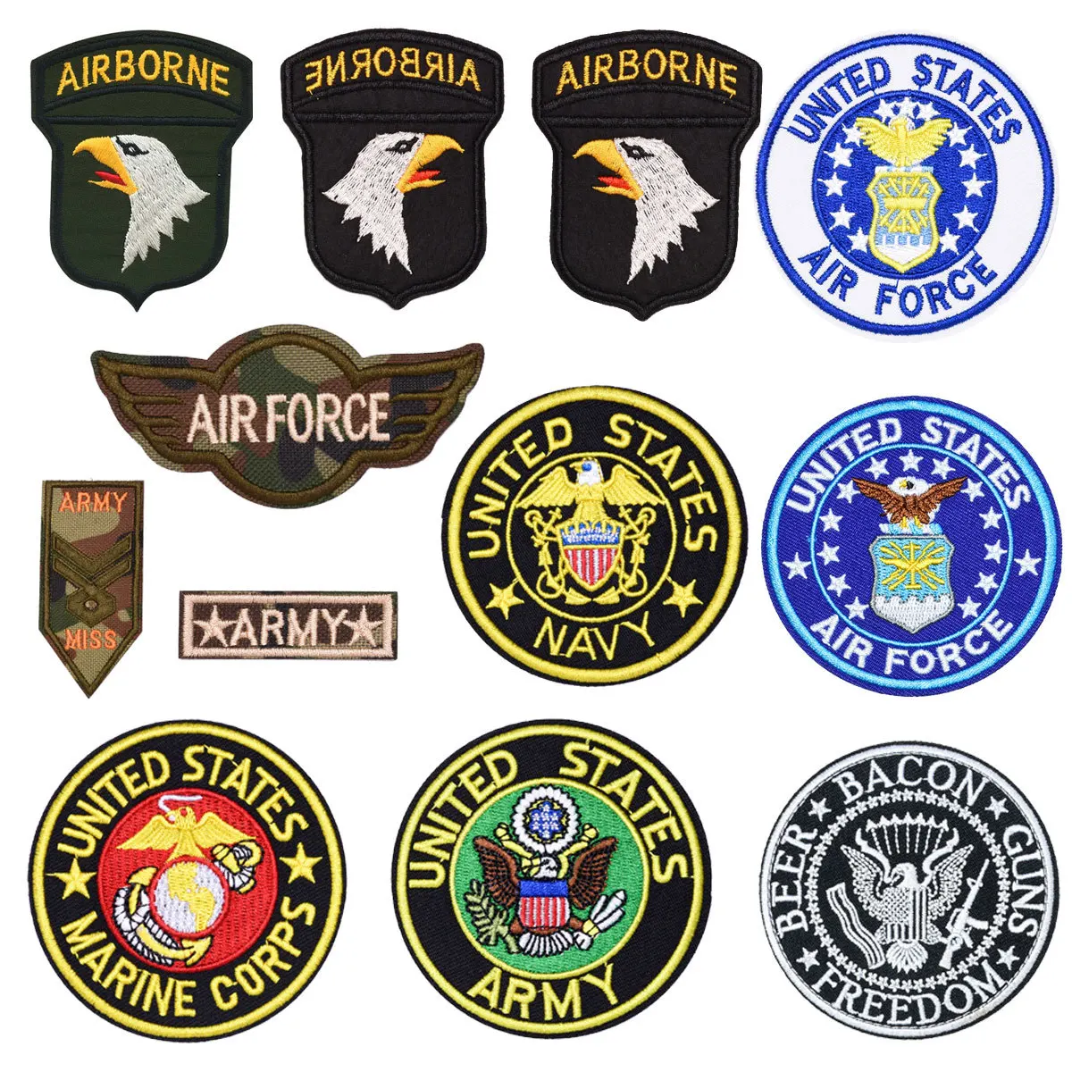 American Air Force Emblem Embroidered Flying Unit Eagle Iron-on Patch DIY Decorative Sewing Fabric Patch