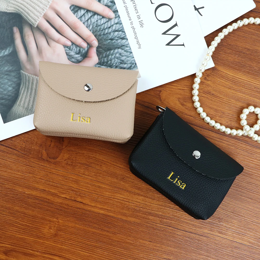 Customized Name PU Leather Multi-Functional Double-Layer Wallet for Both Men and Women, Credit Card Holder, Coin Purse