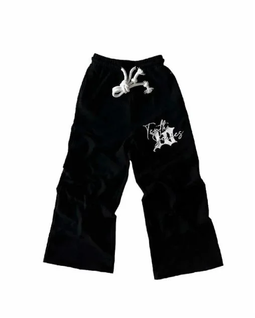 Unisex-Sport-Langhose, schnelltrocknend, für Damen und Herren, Vintage-Look mit Buchstabenmuster, lässige Hose, locker geschnitten, gerade Beinpartie, Streetwear, Trainingshose. – Detail 3