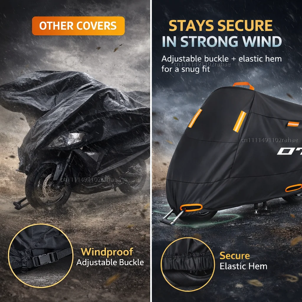 For Yamaha MT-07 MT07 Motorcycle Cover Waterproof Heavy Duty Polyester Tarpaulin UV Protective Outdoor Rain Dust Sun Protector view 3