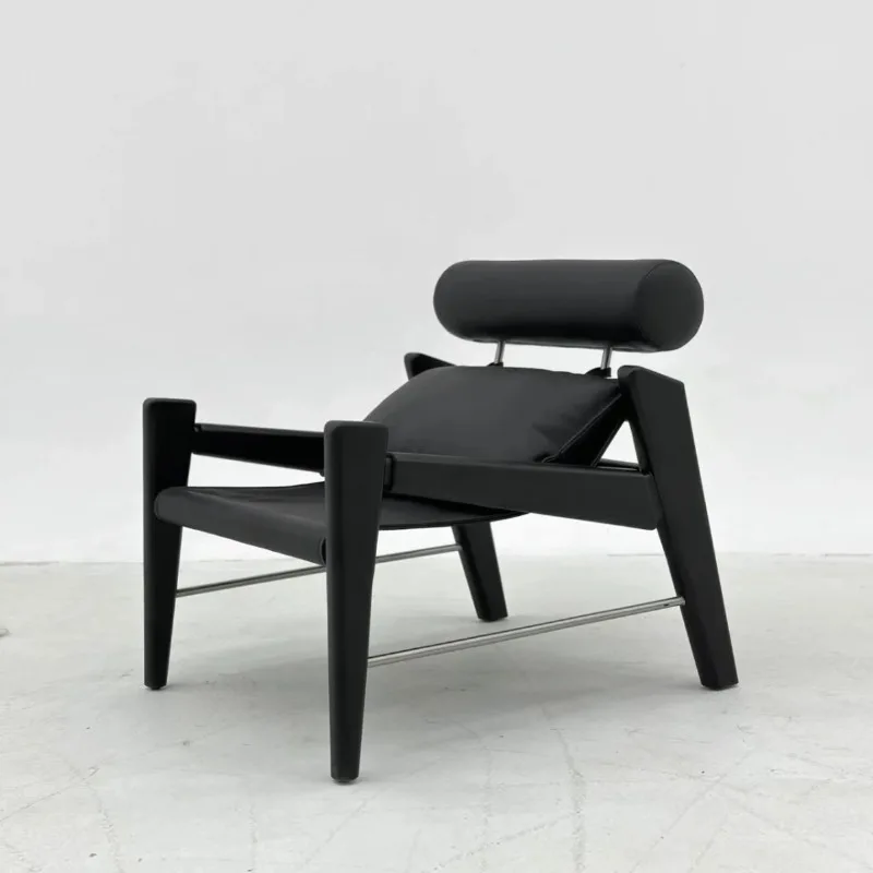 

European light luxury art solid wood sofa chair living room balcony leisure chair Nordic designer creative single sofa