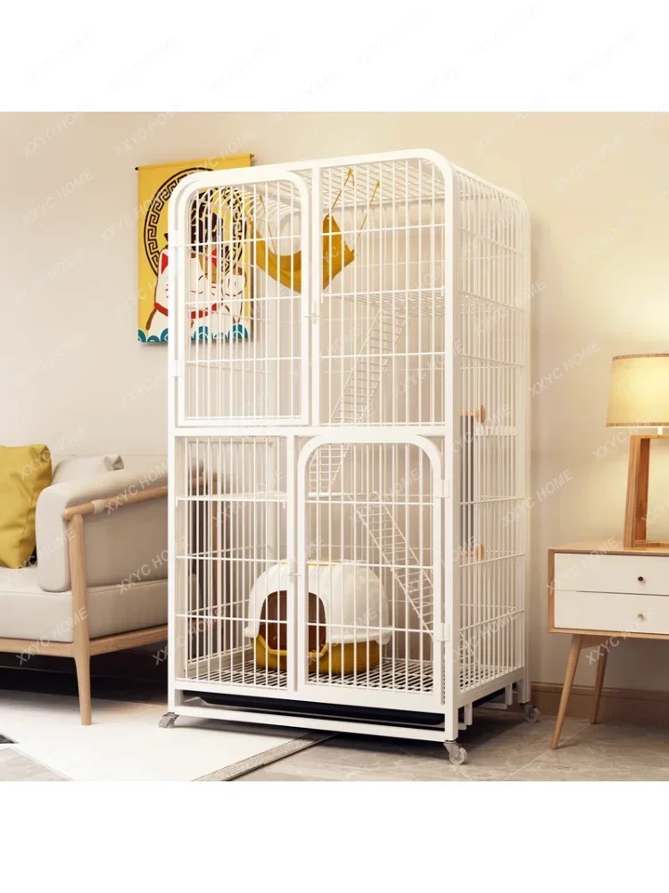 Pante Cat Cage Villa Super Large Free Space Home Cat Cage Indoor Two Layers with Toilet Cat Pet Cattery