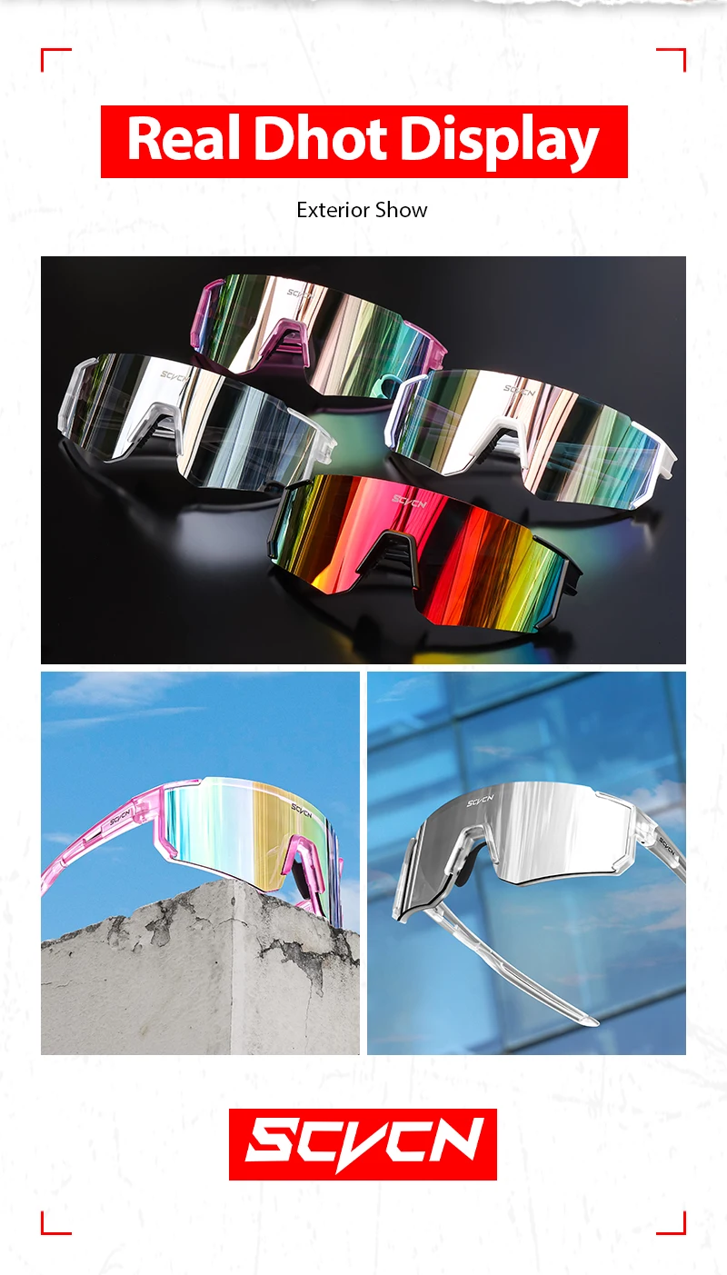 SCVCN Radfahren Gläser Outdoor Sport Fahrrad Sonnenbrille UV400 Männer MTB Radfahren Gläser Frauen Rennrad Sonnenbrille – Detail 12