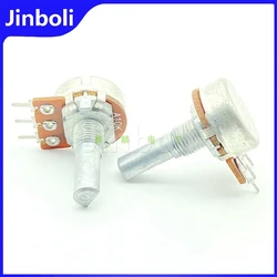 2PCS 16 유형 A10K 3 핀 단일 가변 저항 전력 증폭기 오디오 볼륨 전위차계 D 샤프트 길이 20mm