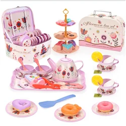 Children play pretend to kindergarten toys simulation afternoon tea food kitchen girl toys for the children to play