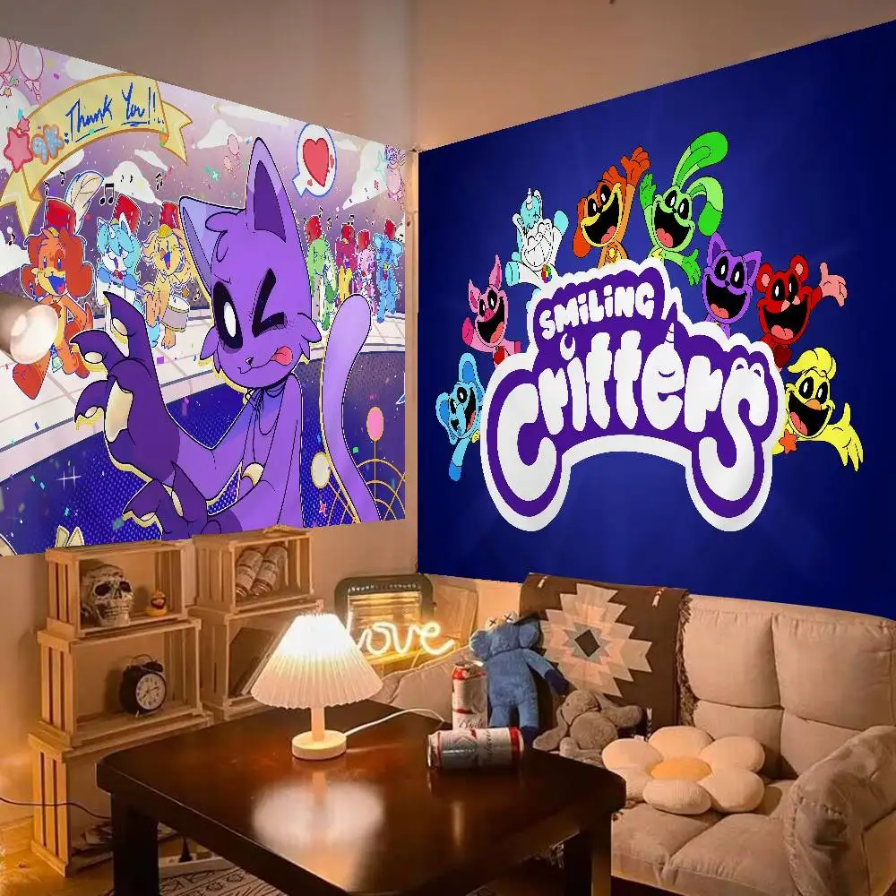 المخلوقات المبتسمة الكرتون معلقة البوهيمي نسيج ديكور المنزل الهبي البوهيمي الديكور العرافة الجدار الشنق ديكور المنزل