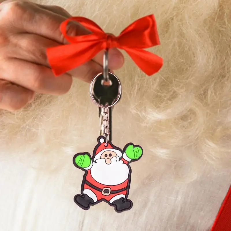 Mini Christmas Tree Keychain Festive Rubber Christmas Tree Keychain Funny Christmas Hangings Adorable Christmas Decoration