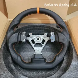 Performance Full Nappa Leather Steering Wheel Orange Stripe and Stitching For Nissan 350z Z33 2003-2008