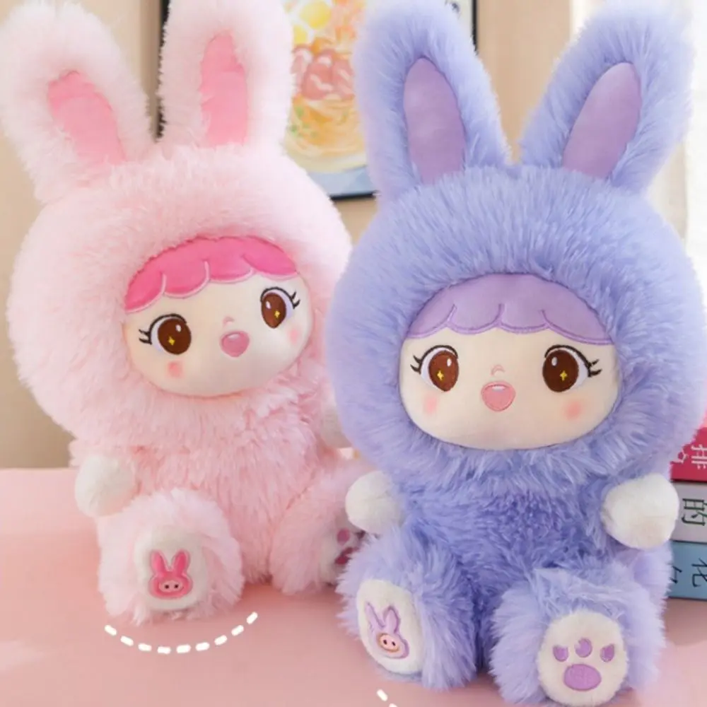 부드러운 긴 털 토끼 인형 시뮬레이션 귀여운 토끼 누워있는 인형 장난감 카와이 만화 토끼 봉제 인형 홈 장식