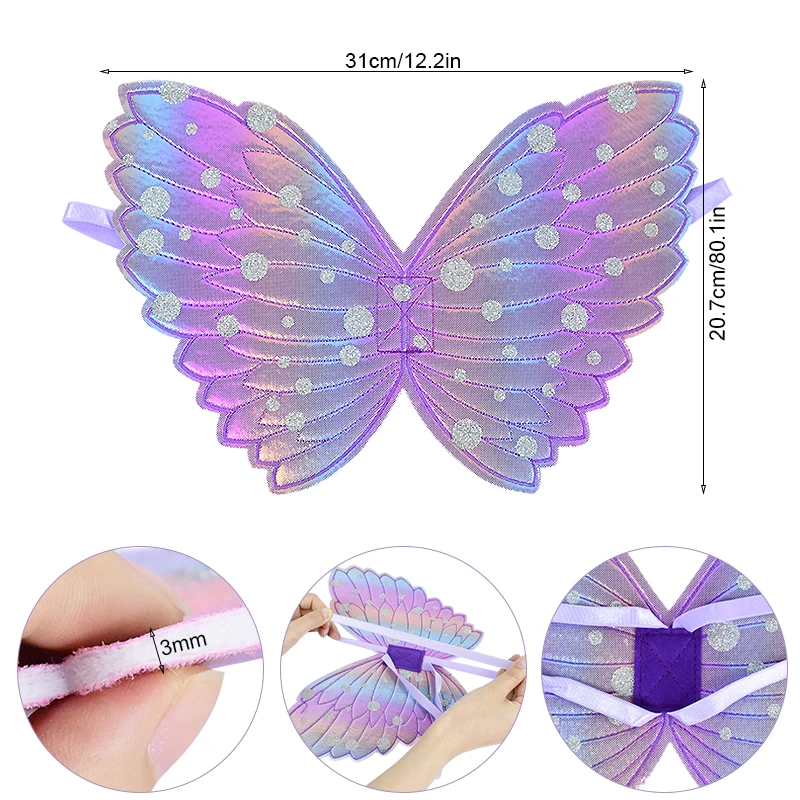 1piece Girl Angel Wings Accessories Cosplay Cute Wings Theme Party Birthday Party Baby Shower Dance DIY Show Decoration Kid Gift