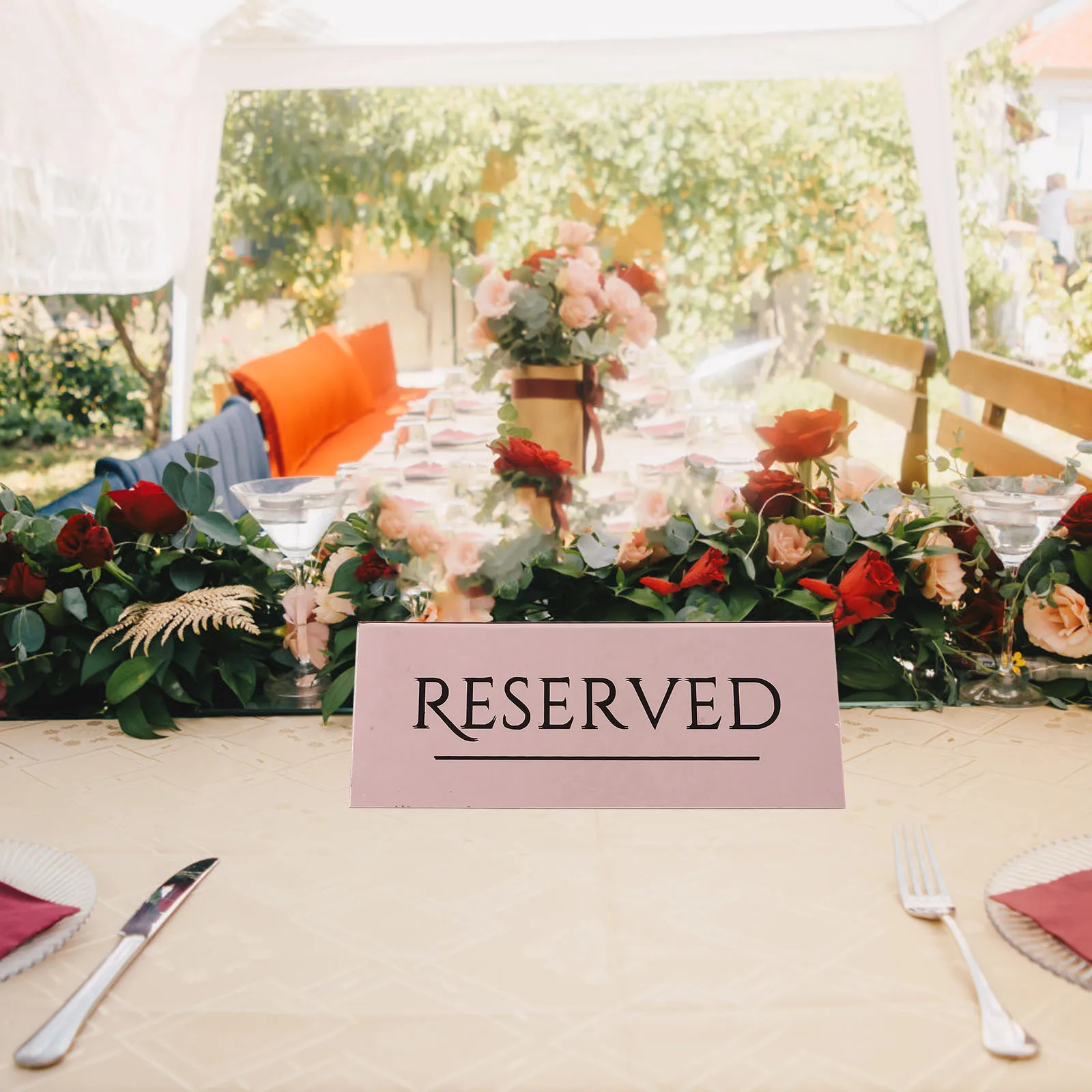 

4pcs Acrylic Reserved Table Tent Signs For Wedding Guest Seating Family Dining Event Tabletop Seat Reservation Card