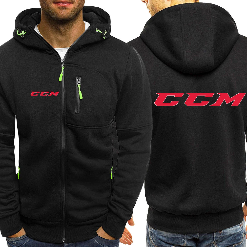 CCM 남성용 편안한 다용도 레저 스플라이싱 지퍼 상의 스웨트 셔츠, 3 색 후드 코트 용수철, 가을 신상 스타일, 2024