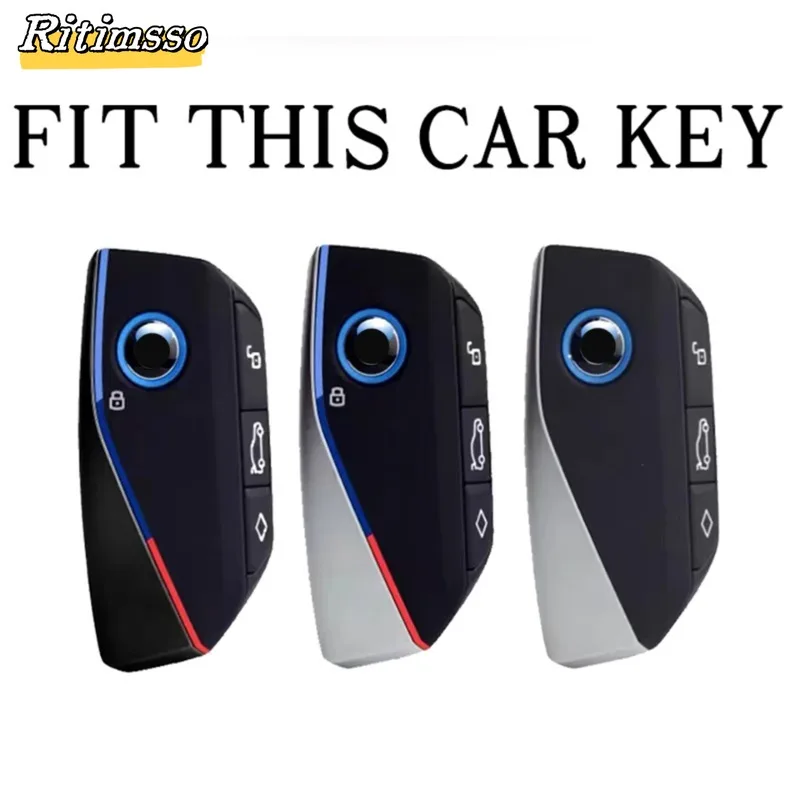 New 2023 Leather Remote Key Case Cover for BMW Series 7 740Li X7 XM I7 IX U11 G21 F40 U06 Ixs Car Accessories Keychain Holder