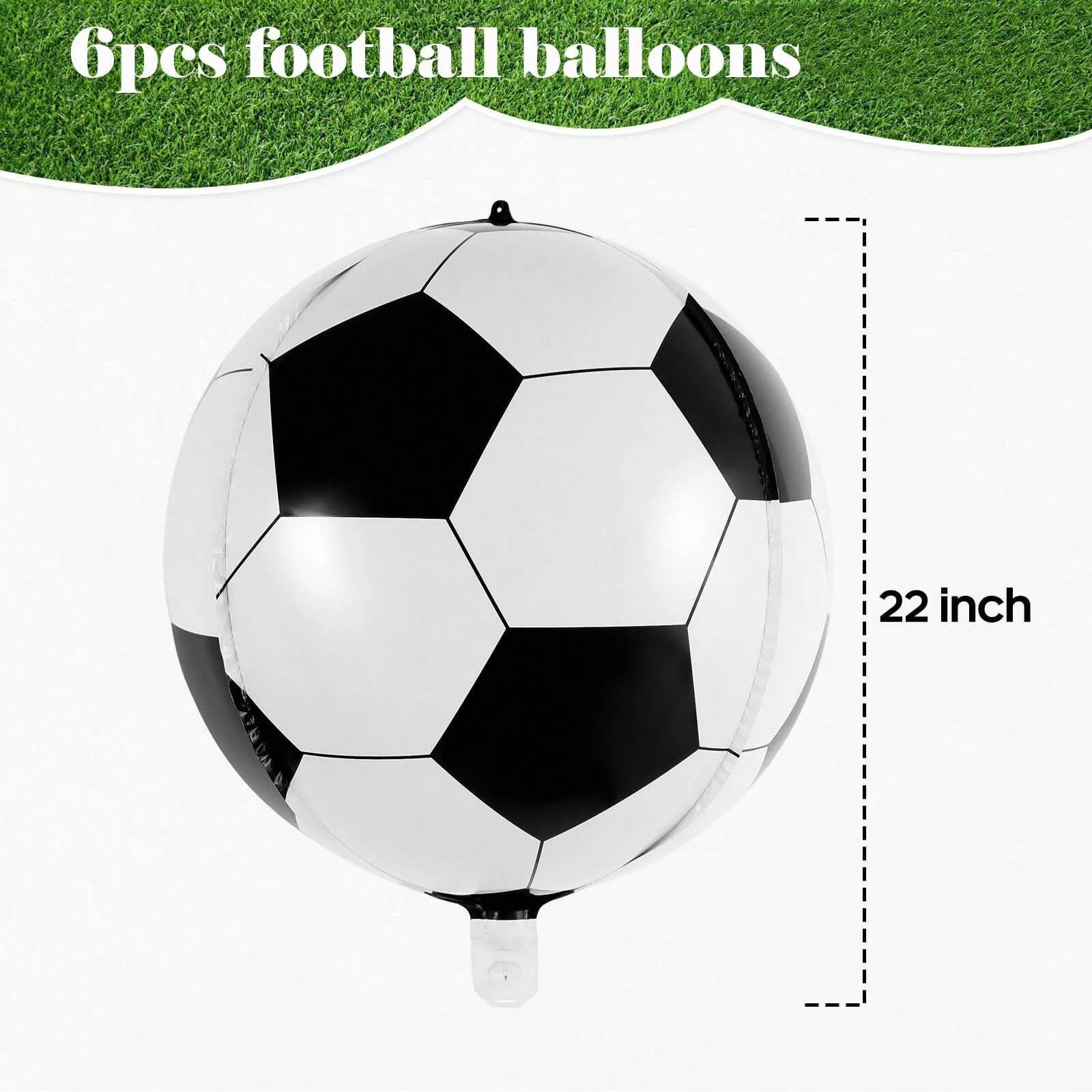 6 قطع 22 بوصة 4D بالونات كرة القدم زينة حفلات كرة القدم بالونات احباط كرة القدم زينة حفلة عيد ميلاد كرة القدم #2