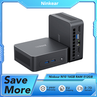 Ninkear N10 Mini PC, Intel N100 4 Cores Max 3.4GHz 16GB RAM 512GB SSD 2 * HDMI 2.0 (60Hz) Dual Display 2.4/5GHz WiFi Bluetooth 5.0